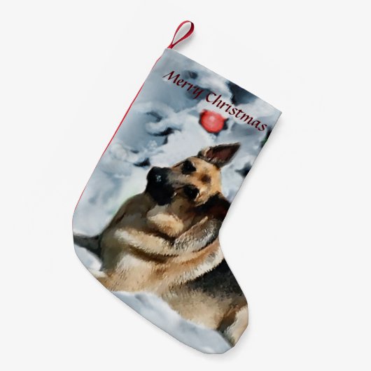 ドイツの羊飼いのクリスマス スモールクリスマスストッキング (正面 (吊り時))