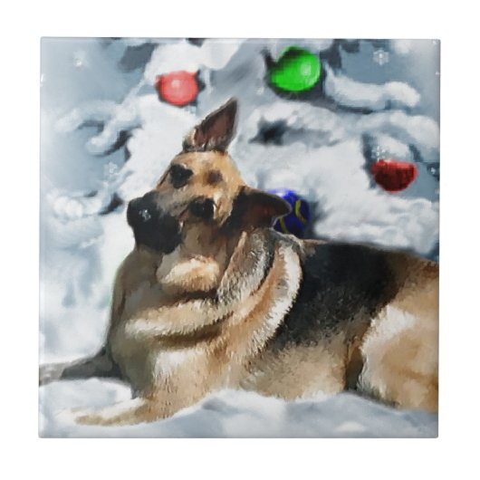 ドイツの羊飼いのクリスマス タイル (正面)