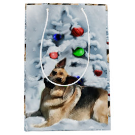 ドイツの羊飼いのクリスマス ミディアムペーパーバッグ