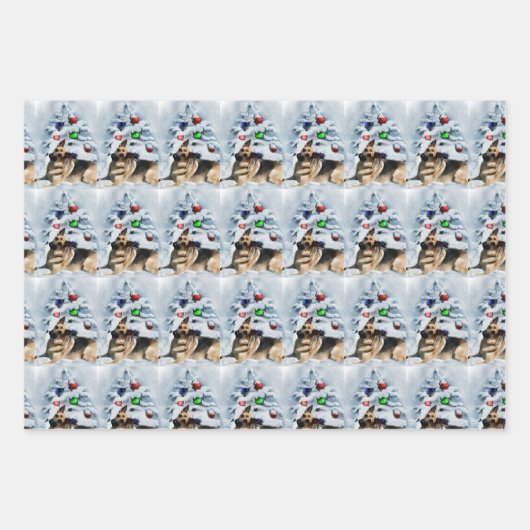 ドイツの羊飼いのクリスマス ラッピングペーパーシート (正面3)