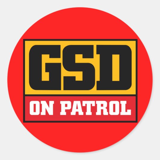 ドイツの羊飼いのステッカー ラウンドシール (正面)