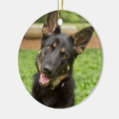 ドイツの羊飼いのポートレート セラミックオーナメント (左)