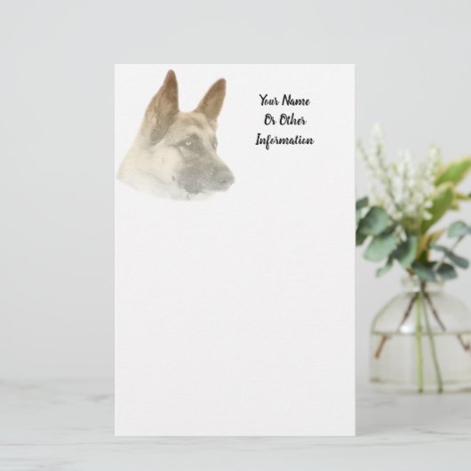 ドイツの羊飼いの写真文パーソナライズされた房具 便箋 (スタンド正面)