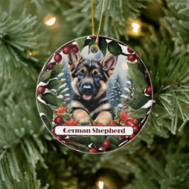 ドイツの羊飼いの喜び：カスタマイズクリスマス セラミックオーナメント