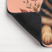 ドイツの羊飼いの子犬と紅葉 マウスパッド (コーナー)