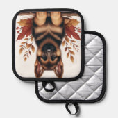 ドイツの羊飼いの子犬と紅葉 鍋敷き (正面/裏面)