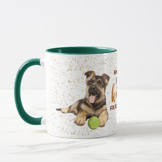ドイツの羊飼いの子犬のキスすべてを修正 マグカップ (左)