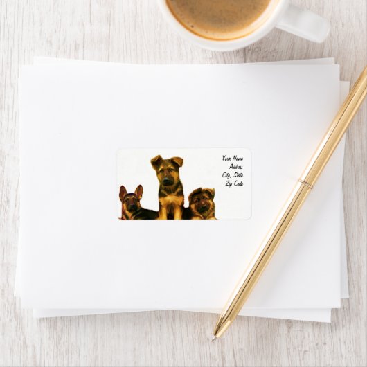 ドイツの羊飼いの子犬の住所 シール (インサイチュ)