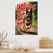 ドイツの羊飼いの強さとハート ポスター (キッチン)