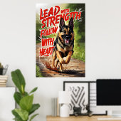 ドイツの羊飼いの強さとハート ポスター (ホームオフィス)