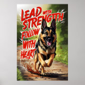 ドイツの羊飼いの強さとハート ポスター (正面)