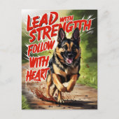 ドイツの羊飼いの強さとハート ポストカード (正面)