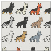 ドイツの羊飼いの漫画の色 ファブリック (クローズアップ)