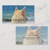 ドイツの羊飼いの犬がビーチに向かう 名刺 (正面/裏面)