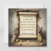 ドイツの羊飼いの犬とメッセージ シーズンカード (裏面)