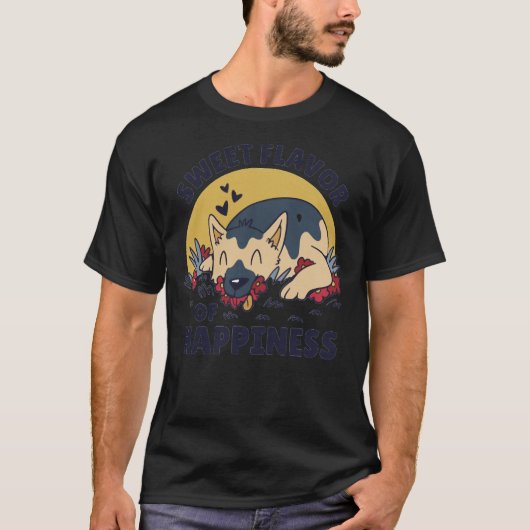 ドイツの羊飼いの犬の甘い幸せの味 Tシャツ (正面)