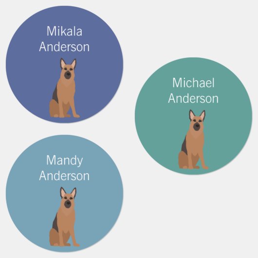 ドイツの羊飼いの犬の色の防水ラベル ラベル (グループ)