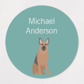 ドイツの羊飼いの犬の色の防水ラベル ラベル (デザイン2)