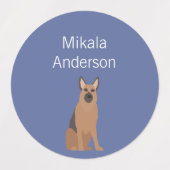 ドイツの羊飼いの犬の色の防水ラベル ラベル (デザイン1)