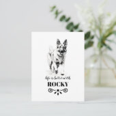 ドイツの羊飼いの生活はカスタム犬の名前で良い ポストカード (スタンド正面)