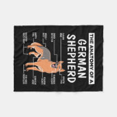 ドイツの羊飼いの解剖学 フリースブランケット (正面(横))