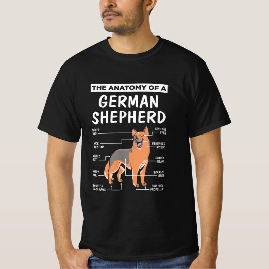 ドイツの羊飼いの解剖学 Tシャツ (正面)