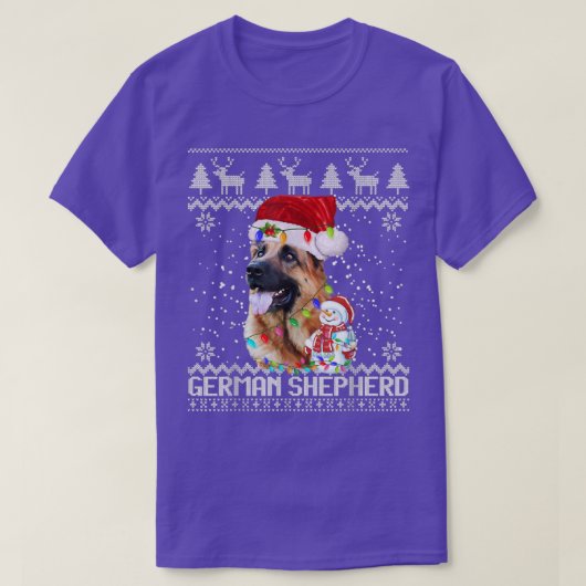 ドイツの羊飼いの醜いクリスマスセーター Tシャツ (デザイン正面)
