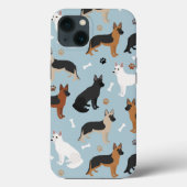 ドイツの羊飼いの骨と前足ケースメイトiPhone Ca Case-Mate iPhoneケース (裏面)