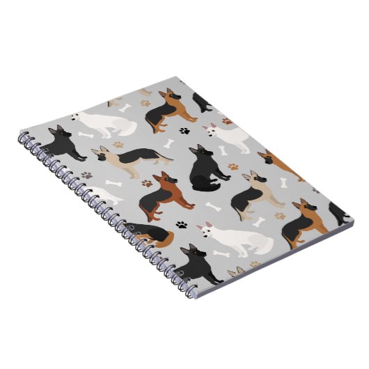 ドイツの羊飼いの骨と前足 ノートブック (右側)