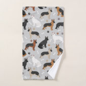 ドイツの羊飼いの骨と前足 バスタオルセット (ハンドタオル)