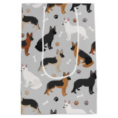 ドイツの羊飼いの骨と前足 ミディアムペーパーバッグ (裏面)