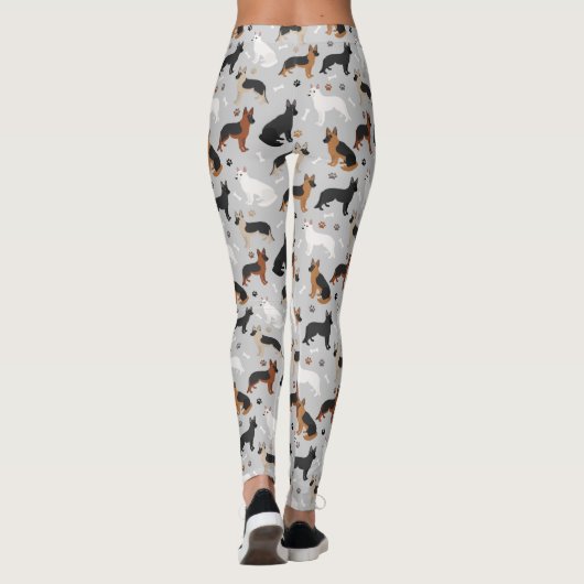 ドイツの羊飼いの骨と前足 レギンス (裏面)