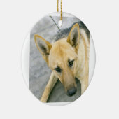 ドイツの羊飼いの黒とクリーム セラミックオーナメント (右)