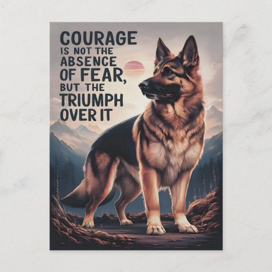 ドイツの羊飼いは恐怖に勝つ ポストカード (正面)