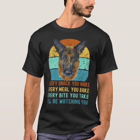 ドイツの羊飼いまたはアルザチアン犬のママまたはパパ犬 Tシャツ (正面)