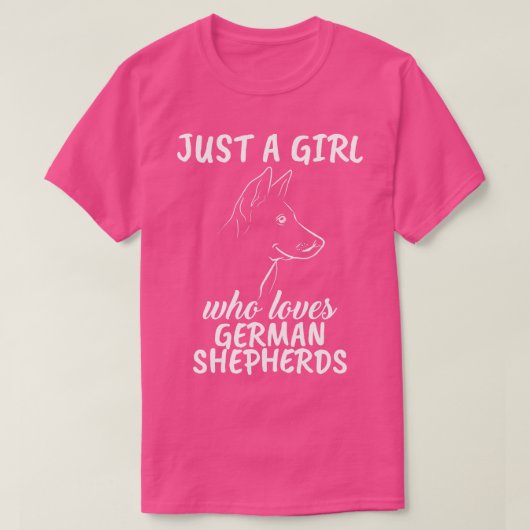 ドイツの羊飼いを愛する女の子3 Tシャツ (デザイン正面)