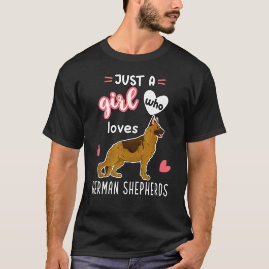 ドイツの羊飼いを愛する少女にすぎない Tシャツ (正面)