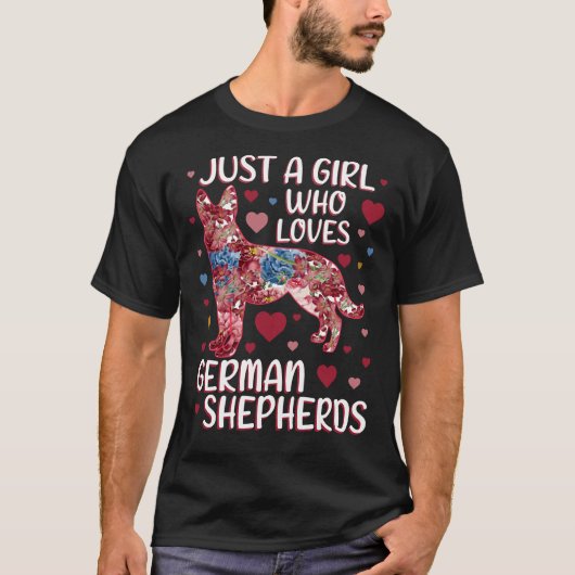 ドイツの羊飼いを愛する少女にすぎない Tシャツ (正面)