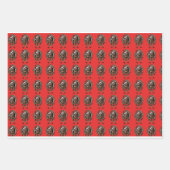 ドイツの羊飼いを着たサンタハット ラッピングペーパーシート (正面3)