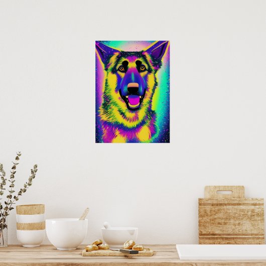 ドイツの羊飼いアポップ・アートのート ポスター (キッチン)