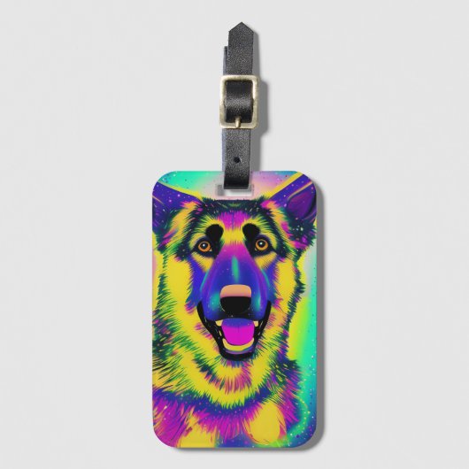 ドイツの羊飼いアポップ・アートのート ラゲッジタグ (正面縦)