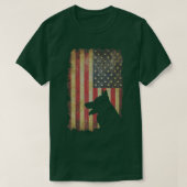 ドイツの羊飼いアメリカ合衆国国旗のおもしろい犬所有者 Tシャツ (デザイン正面)