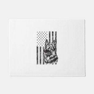 ドイツの羊飼いアメリカ国旗の犬の愛情愛国心 ドアマット