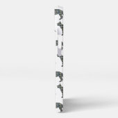 ドイツの羊飼いアルザチアン犬シルエットグリッドホワイト iPhoneケース (左側面)