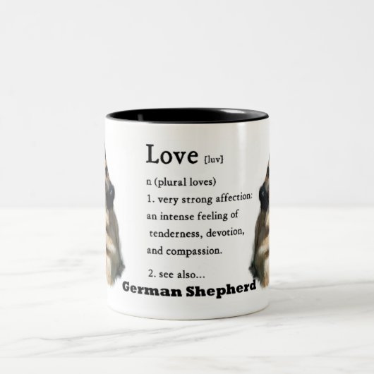 ドイツの羊飼いアートの贈り物 ツートーンマグカップ (中央)