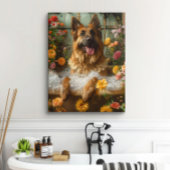 ドイツの羊飼いアート、バスタブのドイツの羊飼い ポスター