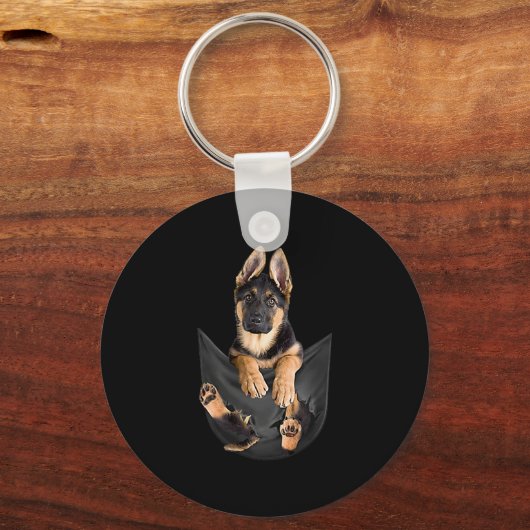 ドイツの羊飼いインポケットTシャツおもしろい犬恋人 キーホルダー (正面)