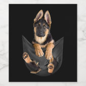 ドイツの羊飼いインポケットTシャツおもしろい犬恋人 ワインラベル (シングルラベル)