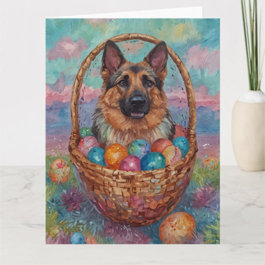 ドイツの羊飼いイースターエッグ カード (正面)