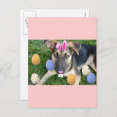 ドイツの羊飼いイースターパピー シーズンポストカード (正面/裏面)